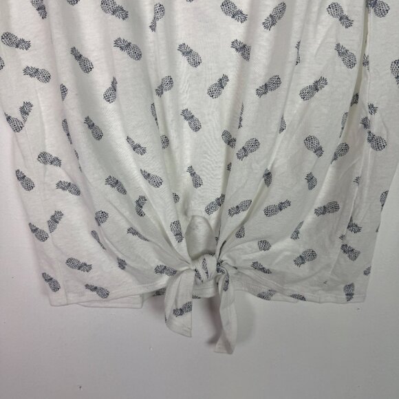 NWT J. Crew Factory Pineapple Tie Waist T-Shirt White Size Medium M NEW - Picture 4 of 11